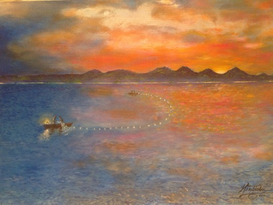 Sunset fishnet