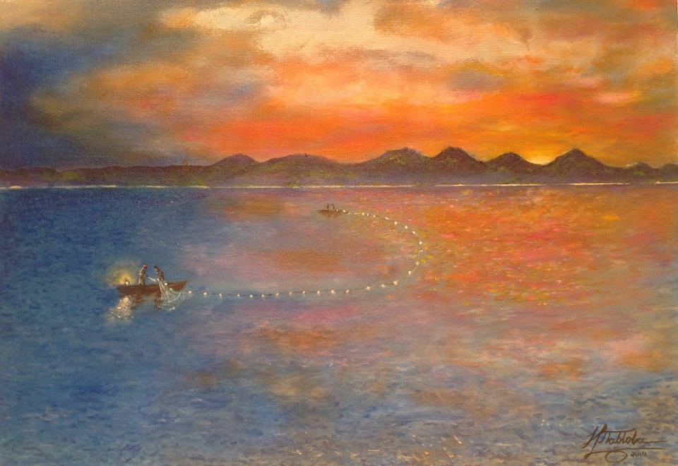 Sunset fishnet